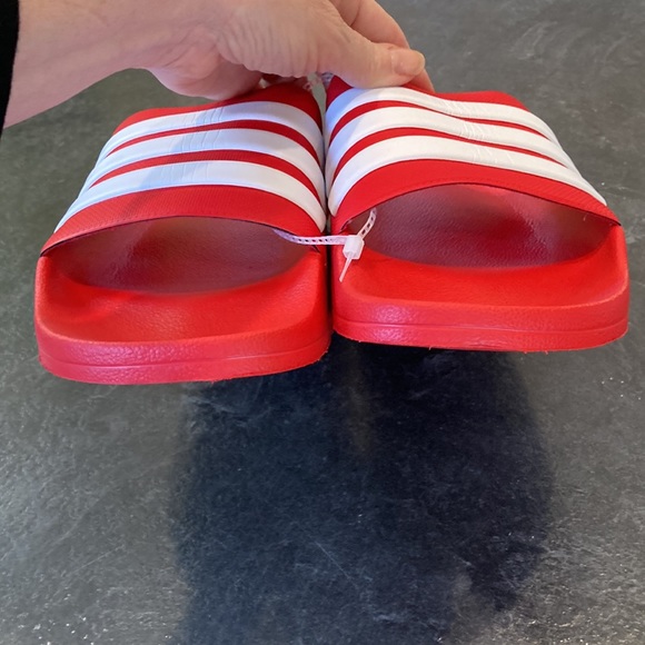 Men adidas cloudfoam red white slides sandals shoes size 18 - new without tags - Picture 12 of 12